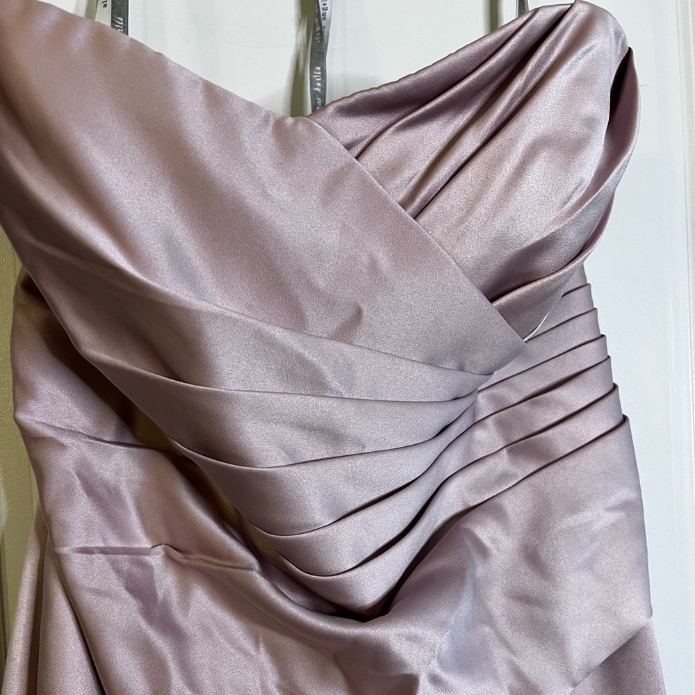 Alfred Angelo Blush trumpet bridesmaids gown